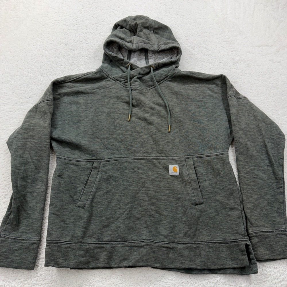 Carhartt Womens Relaxed Fit Hoodie Green Sweatshirt 103591 G34 Medium M 8/10